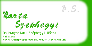 marta szephegyi business card