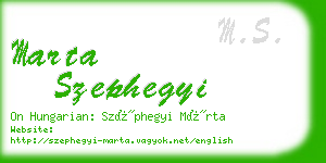 marta szephegyi business card